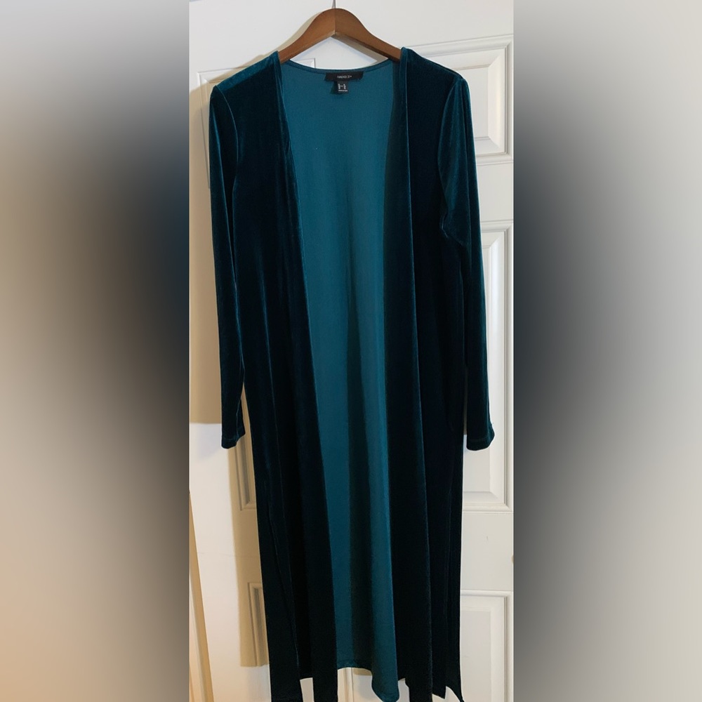 Velvet long cardigan